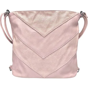 Kabelka Velký světle růžový kabelko-batoh 2v1 se vzory Sandy