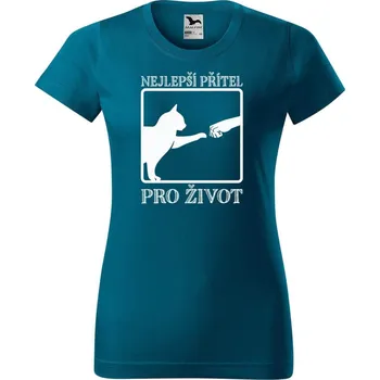 Dámské tričko DOBRÝ TRIKO Dámské tričko s potiskem Nejlepší přítel Barva: Petrolejová, Velikost: 2XL