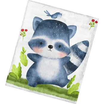 Dětská deka z mikrovlákna (coral fleece) MALÝ MÝVAL, bílá, 110x140cm