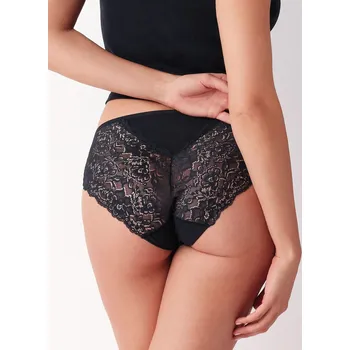 Kalhotky Sada 2 kalhotek s krajkovou zadní částí Cotonella Midi GD 288 Midi A'2 S-2XL Velikost: S, Barva: Černá