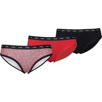 Kalhotky Dámské kalhotky Fila BRIEF ELASTIC WITH LOGO S Černá, Červená, Bílá