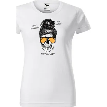 Dámské tričko DOBRÝ TRIKO Dámské tričko s potiskem Život mámy Barva: Bílá, Velikost: S