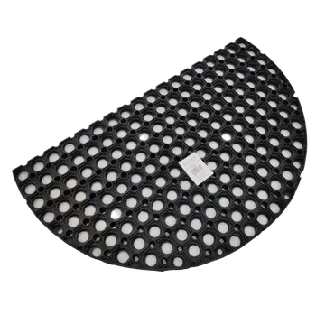 Rohožka Rohož guma DOMINO černá 22mm - 75x45 cm, půlkruh (vstupní rohož pryžová černá)