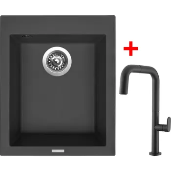 Kuchyňský dřez Akční Sinks CUBE 410 Nanoblack + EVA P Nanoblack