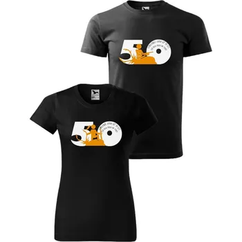 Pánské tričko DOBRÝ TRIKO Párová trička s potiskem Jsme střelení 50 let Barva: 2x Černé tričko