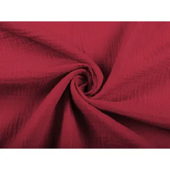 Mušelín dvojitá gázovina MSN-052 Malinově červená - metráž šířka 140 cm