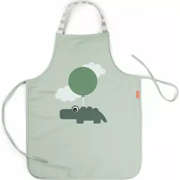 Bryndák DONE BY DEER nepromokavá dětská zástěra Happy Clouds zelená