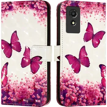 Pouzdro na tablet VSECHNONAMOBIL 91541 ART Peněženkový kryt pro TCL 501 PINK BUTTERFLY