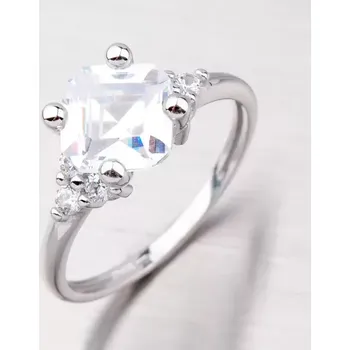 Prsten Dámský prsten bílé zlato 585 zirkon GZ2308B velikost 50