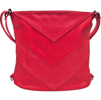 Kabelka Velký červený kabelko-batoh 2v1 se vzory Sandy