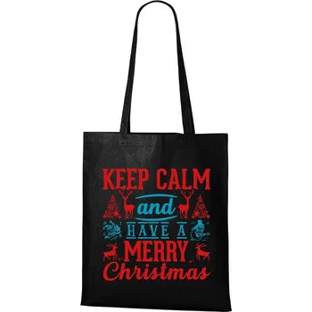 Nákupní taška DOBRÝ TRIKO Bavlněná taška s potiskem Keep calm Christmas Barva: Černá