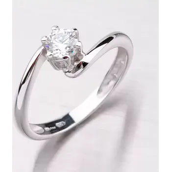 Prsten Dámský prsten bílé zlato 585 zirkon GZ1588B velikost 51