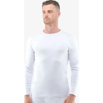 Pánské tričko GINA pánské tričko s dlouhým rukávem, dlouhý rukáv, šité, jednobarevné 78003P bílá M