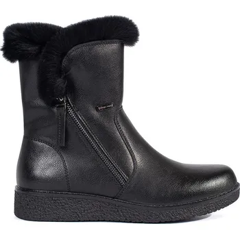 Dámská sportovní obuv Zateplené kožené černé dámské kotníkové boty s kožešinou Sergio Leone BT338-S-B/LIC Velikost: 36