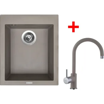Kuchyňský dřez Akční Sinks CUBE 410 Truffle + VITALIA GR
