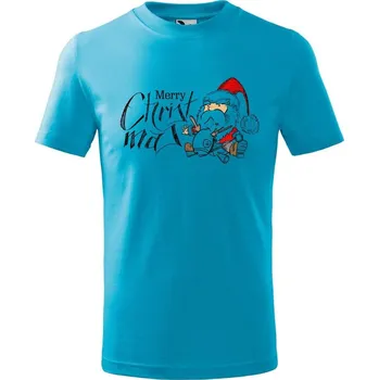 Chlapecké tričko DOBRÝ TRIKO Dětské tričko Merry Christmas Velikost: 134/8 let, Barva: Tyrkysová