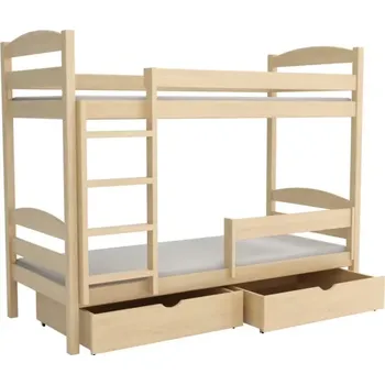 Dětská postel Patrová postel WOOD 004 80x200 cm borovice masiv více odstínů
