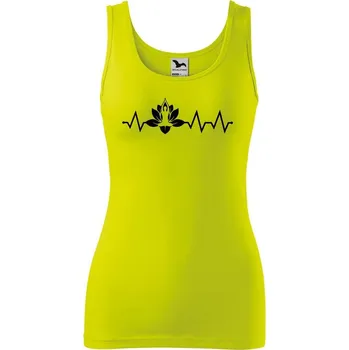 DOBRÝ TRIKO Dámské tílko s potiskem Tep jóga Velikost: M, Barva: Limetková