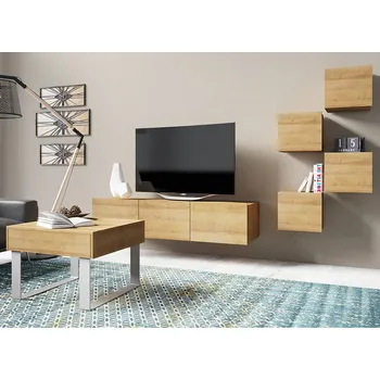 Obývací stěna Obývací stěna CALABRINI d | 250 cm | 6 dílů L | dub zlatý