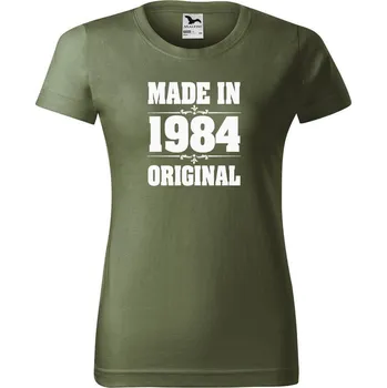 Dámské tričko DOBRÝ TRIKO Dámské tričko s potiskem Made in 1984 Barva: Khaki, Velikost: 2XL