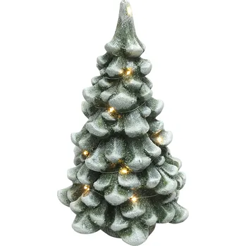 Vánoční dekorace LED vánoční světelná dekorace stromek SANTA LILA 43 cm zelená