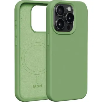 Pouzdro na mobilní telefon Silikonové TPU pouzdro Etteri Mag pro iPhone 15 Pro světle zelené