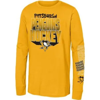 Chlapecké tričko Outerstuff Dětské tričko Pittsburgh Penguins NHL Stand Out Ls Ctn Tee Velikost: Dětské L (11 - 12 let)