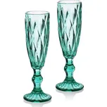 Sada 6 ks sklenic ELISE 180 ml čirá/tyrkysová