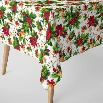 Vánoce Ubrus s nešpinivou úpravou, Vánoční hvězda a jehličí