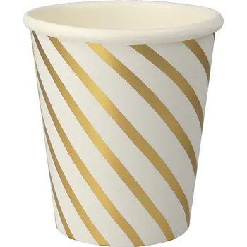 Jednorázové nádobí Papírové jednorázové kelímky v sadě 8 ks Gold Swirl – Meri Meri ID_1691996