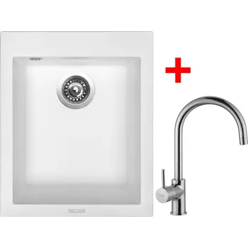 Granitový dřez Akční Sinks CUBE 410 Milk + VITALIA