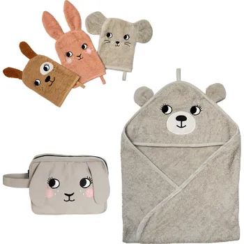 Koupací sada pro miminko od narození Roommate králíček a medvěd GOTS