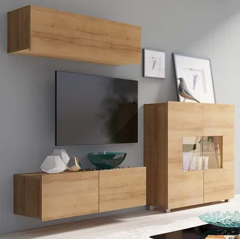 Obývací stěna Obývací stěna CALABRINI d | 210 cm | 3 díly U | dub zlatý