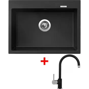 Kuchyňský dřez Akční Sinks MAXIMO 680 Pureblack + VITALIA GR