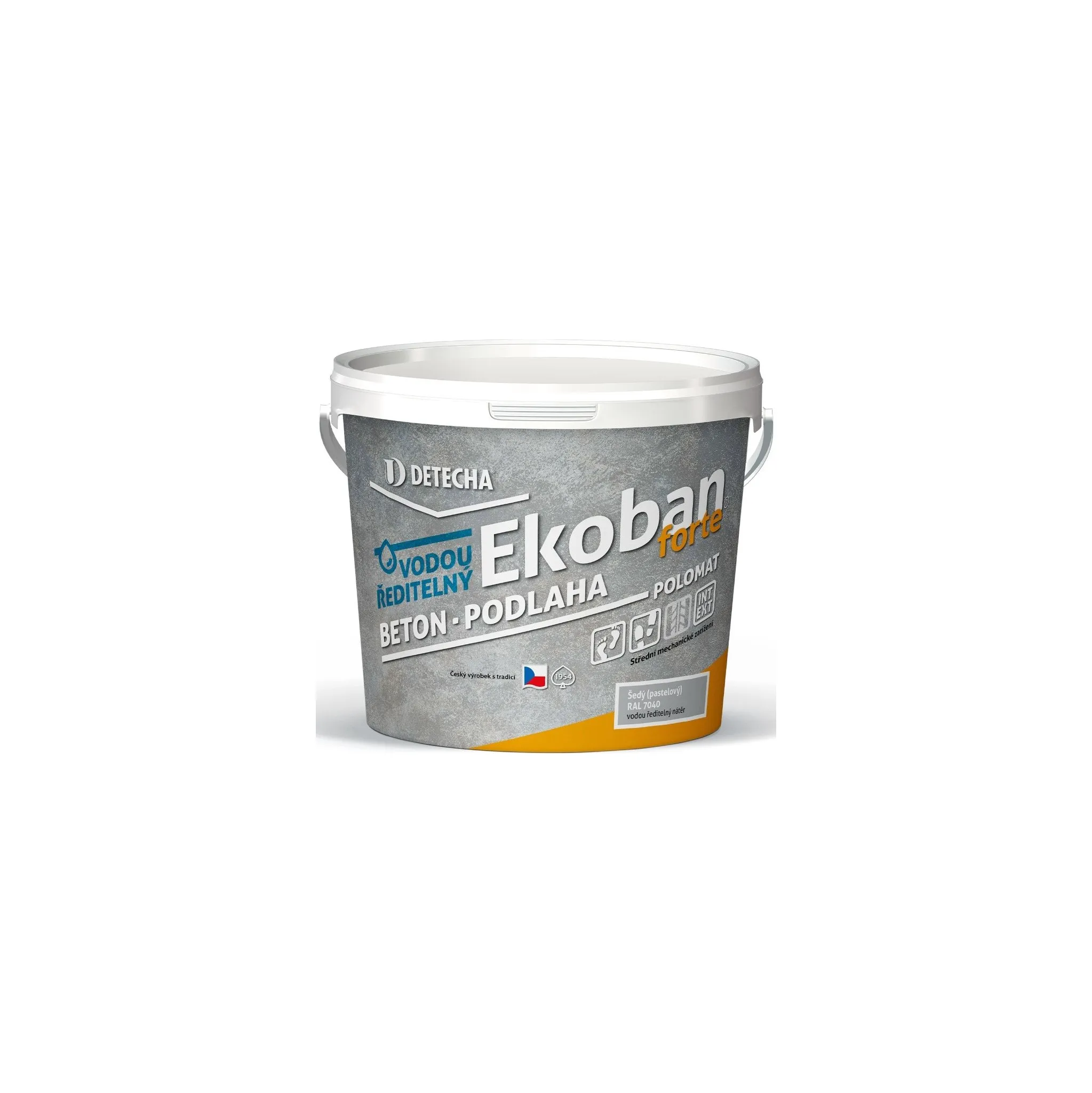 Fotografie 1 - Barva na beton Detecha Ekoban Forte 15 kg RAL 7040 šedá