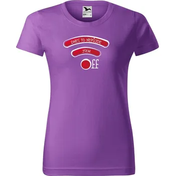 Dámské tričko DOBRÝ TRIKO Dámské tričko s vtipným potiskem Jsem OFF Barva: Fialová, Velikost: S