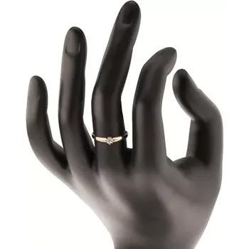 Prsten Zlatý prsten 585 - kulatý diamant čiré barvy v šesticípém kotlíku - Velikost: 55