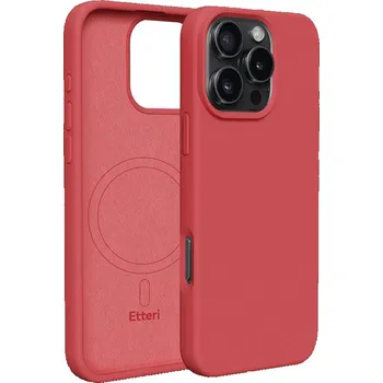 Pouzdro na mobilní telefon Silikonové TPU pouzdro Etteri Mag pro iPhone 16 Pro raspberry