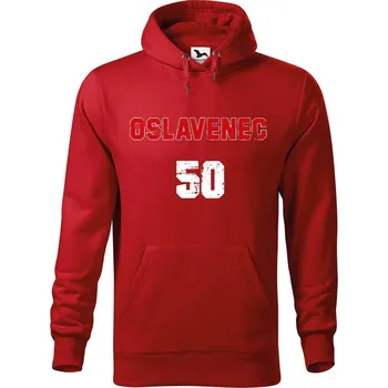 Pánská mikina DOBRÝ TRIKO Pánská mikina s potiskem Oslavenec 50 Velikost pánské mikiny: M, Barva: Červená