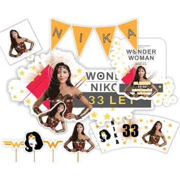Party dekorace Personal Personalizovaný narozeninový set - Wonder Woman