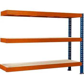 regál Přístavek k regálu Trestles RNC 1600x1800x800, nosnost 2400 kg, 3 police Barva: oranžovo-modrá