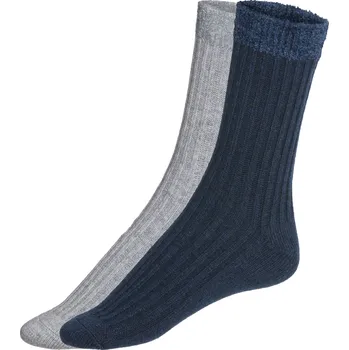 Dámské ponožky esmara® Dámské měkké ponožky, 2 páry (39-42, modrá/šedá)