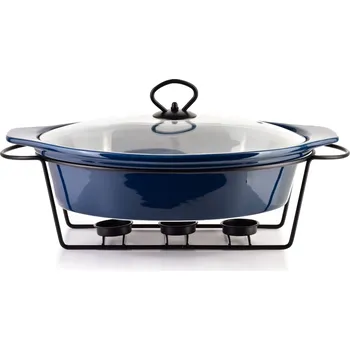 Servírovací mísa s ohřívacím stojanem PLUTAR 2,3 L modrá