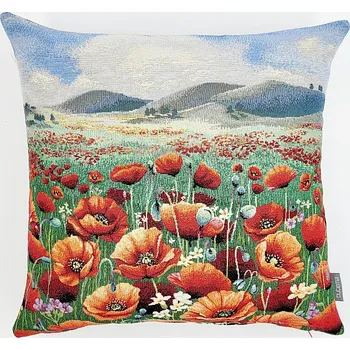 Dekorativní polštářek BYTEMA Gobelínový povlak na polštář MAKOVÉ POLE 45 x 45 cm