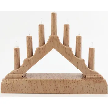 Vánoční svícen Mini vánoční plastový svícen ve tvaru oblouk, 7 svíček, různé barvy na výběr Barva: Přírodní