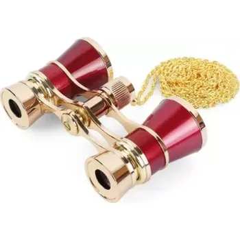 Dalekohled Divadelní kukátko 3x25 červené s řetízkem