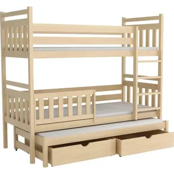 Postel Patrová postel s přistýlkou WOOD-V 005 200x90 cm - více odstínů