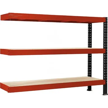 regál Přístavek k regálu Trestles RNC 1600x2200x800, nosnost 2400 kg, 3 police Barva: červeno-černá