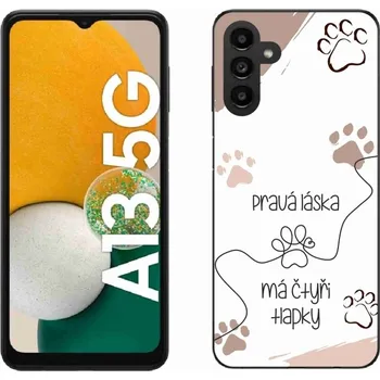Pouzdro na mobilní telefon Gelový kryt mmCase na Samsung Galaxy A13 5G - psí motiv 1 bílé pozadí