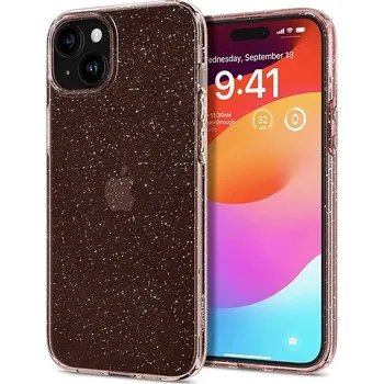 Pouzdro na mobilní telefon Spigen Liquid Crystal Glitter Rose Quartz iPhone 15 Plus